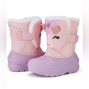 Unicorn Pink and Purple Kids Snow Boots